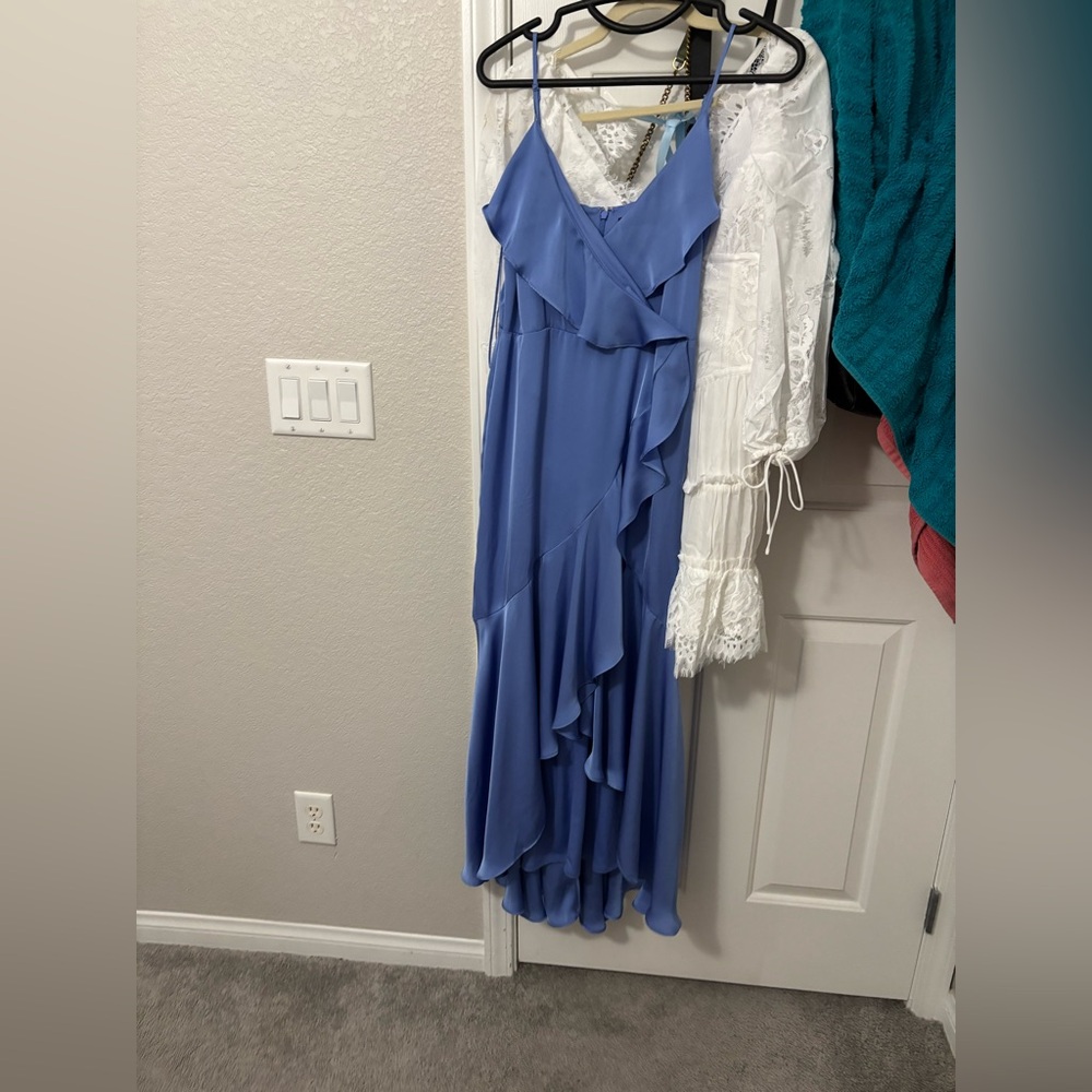 Express Elegant Blue Ruffle Dress